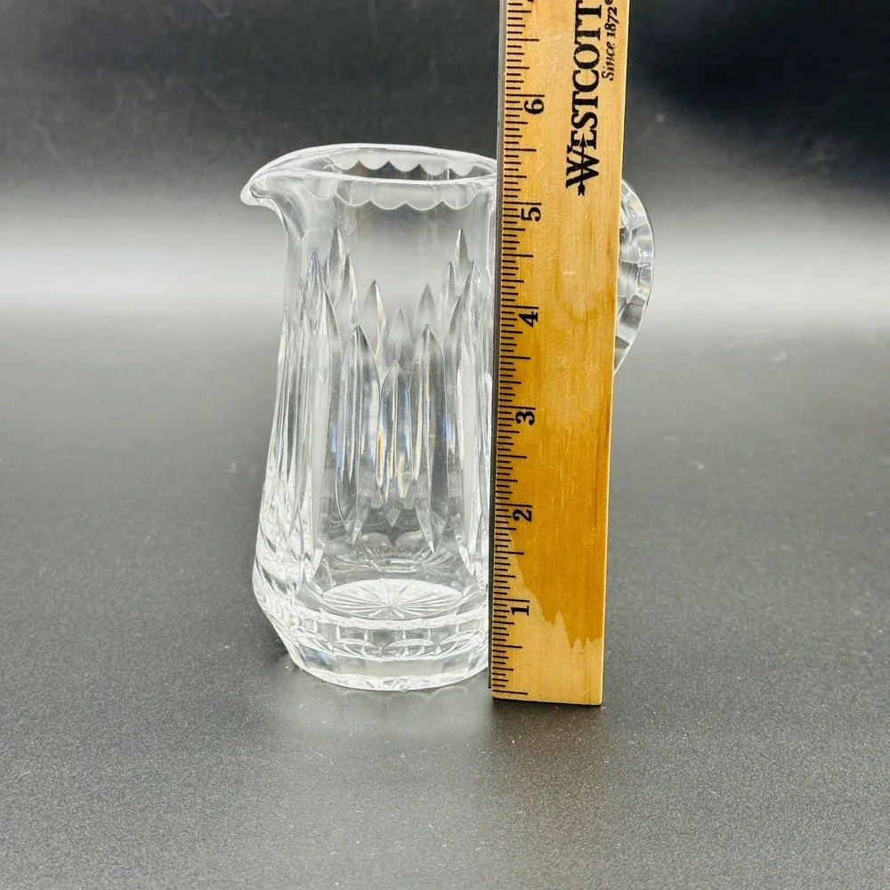 Lead Crystal Creamer Water or Bar Pitcher Diamond Cut Glass 5.5